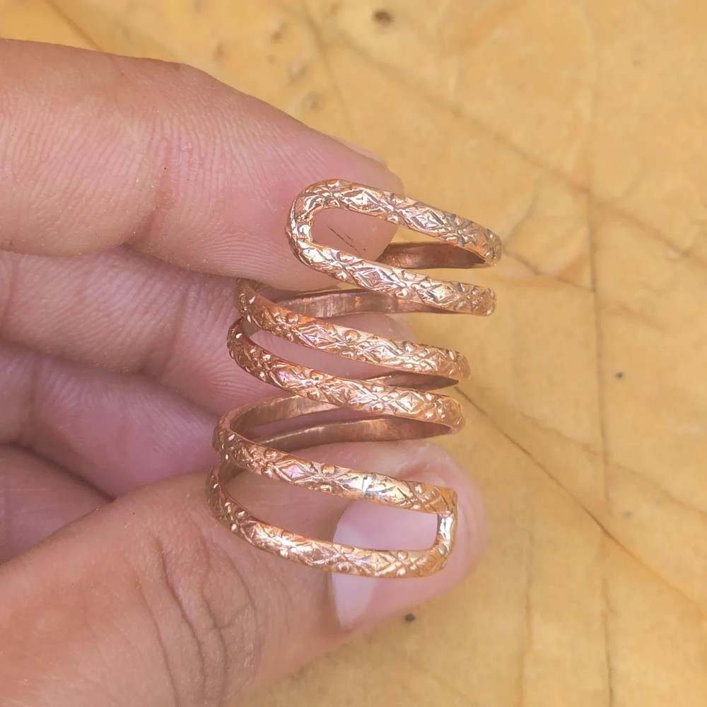 Solid Copper Minimalist Healing Ring Handmade Unisex Thumb Ring, Splint