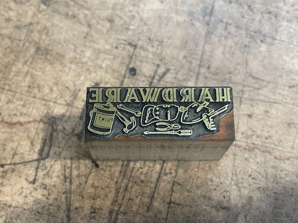 Printing Letterpress Printers Block Hardware Small Header (829)