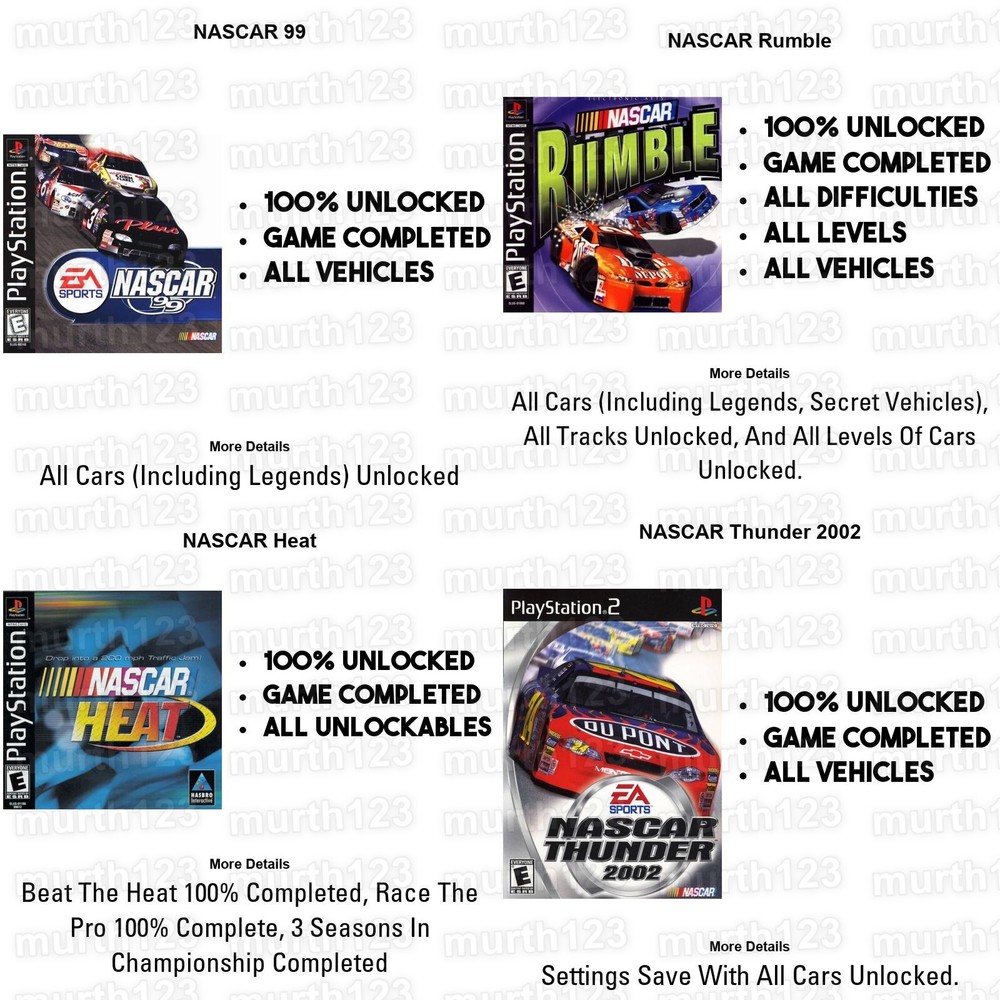NASCAR Racing PS2 Save Files