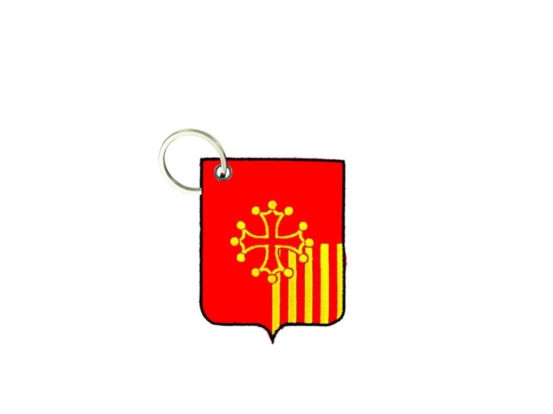 Keychain Embroidered Patch Badge Flag Languedoc Roussillon
