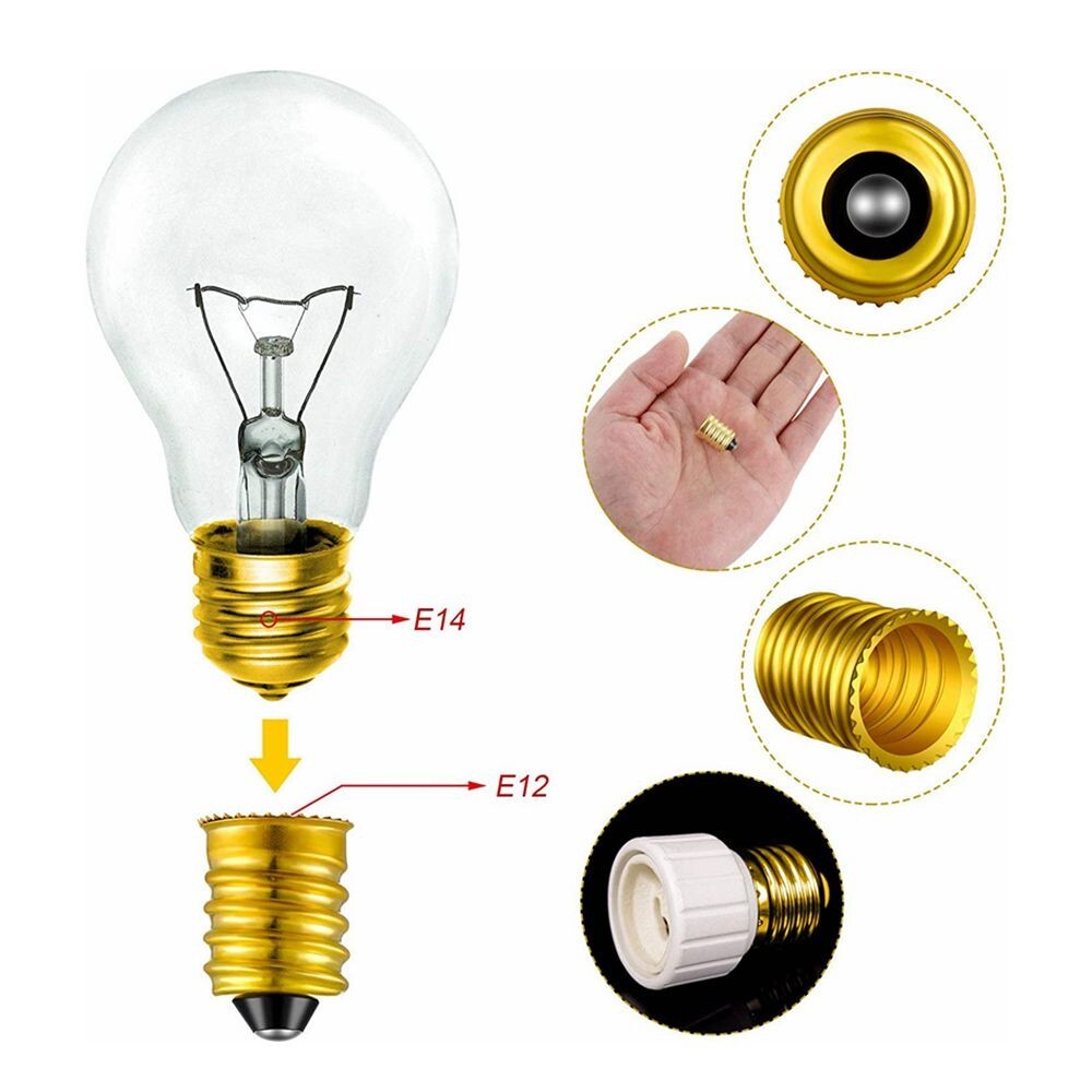 6x E14 to E12 Adapter Converter Lamp Candelabra Screw Base Socket Reducer N909