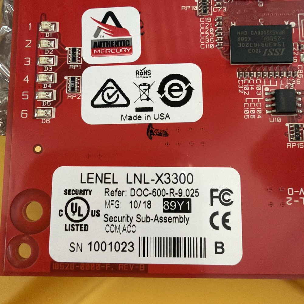 Lenel LNL-X3300 Intelligent System Controller Access Control Boards-Missing Plug