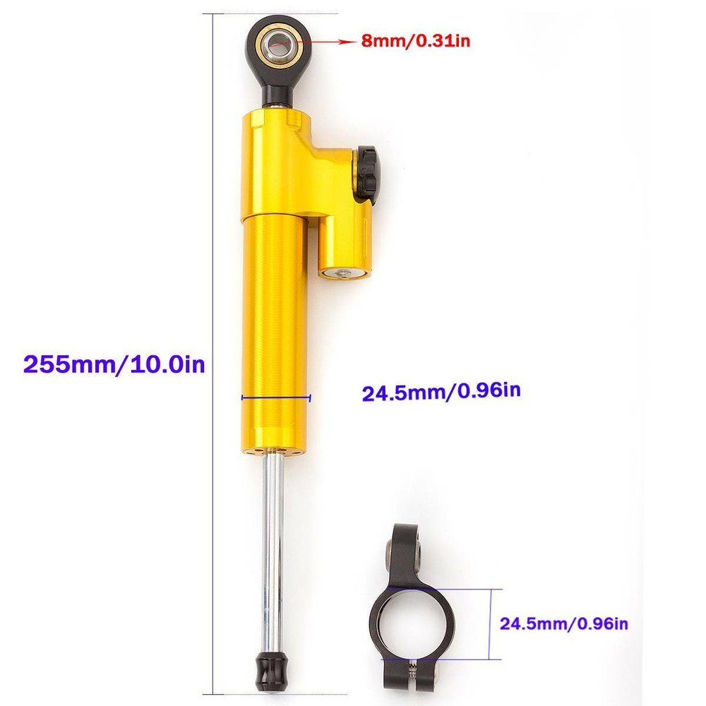 US Gold&Black CNC Adjustable Steering Damper Stabilizer Motorcycle Accessories