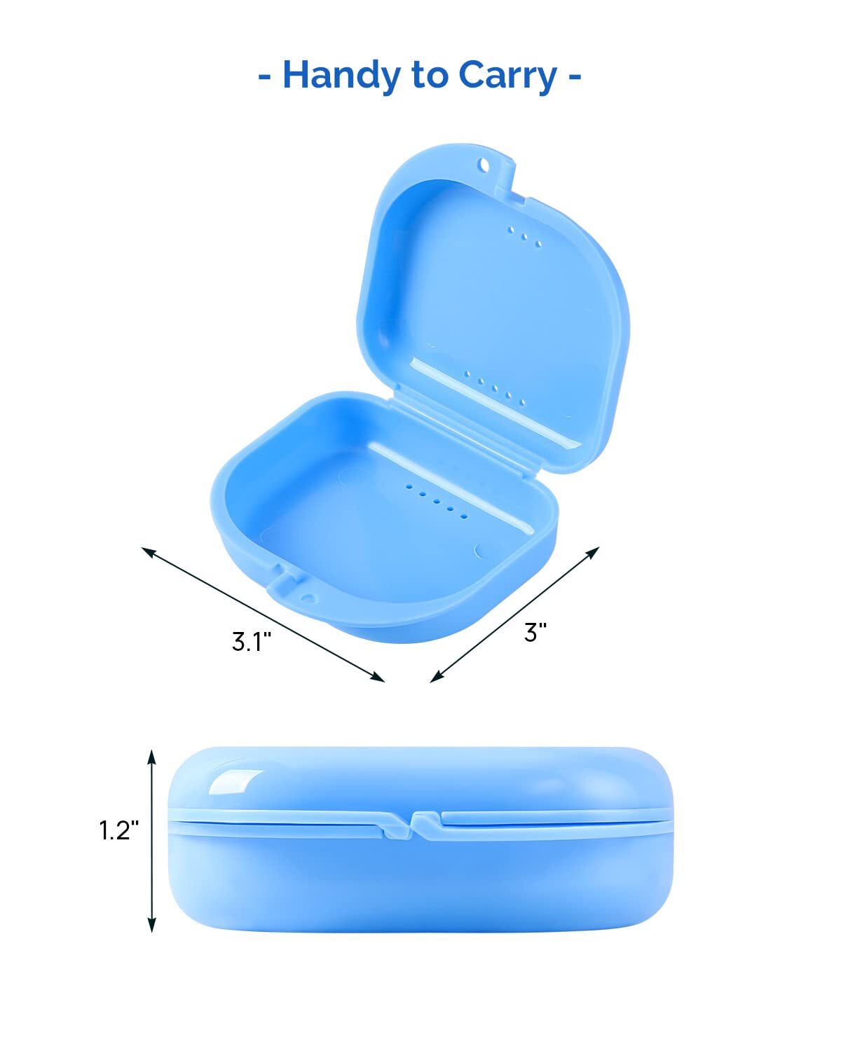 JMU Retainer Case with Vent Holes Storage Mouth Guard Case w/ Tight Snap Closure