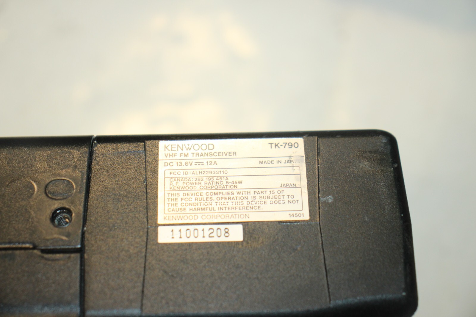 Kenwood TK-790 VHF FM Transceiver Radio with Head Speaker Mount & Cable 50W