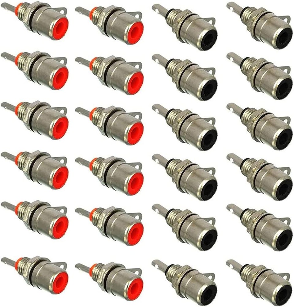 RCA Female Socket Connector, Chassis Panel Mount Adapter for Amplifier Audio...