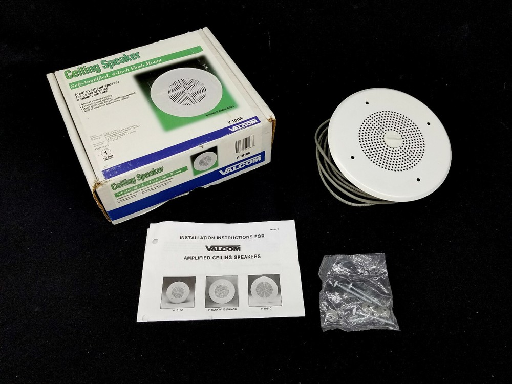 NEW! ~ Valcom V-1010C 4" Self Amplified Flush Mount Ceiling Speaker