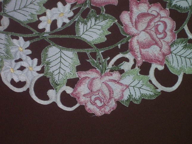 Doily Boutique Table Runner, Doily, Mantel Scarf with Victorian Pink Roses