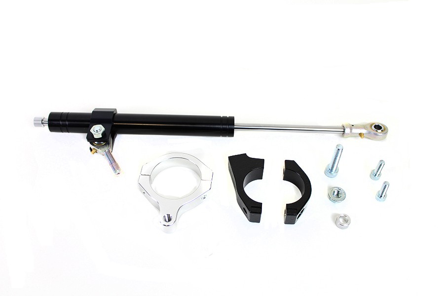 Black Fork Steering Damper Kit for Harley-Davidson