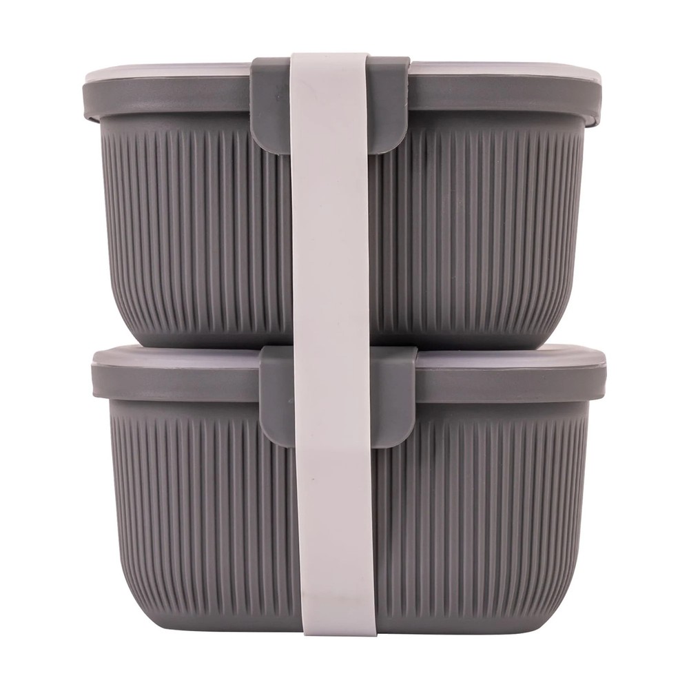 Mainstays Grey Rectangle Bento Snack Container, 19oz