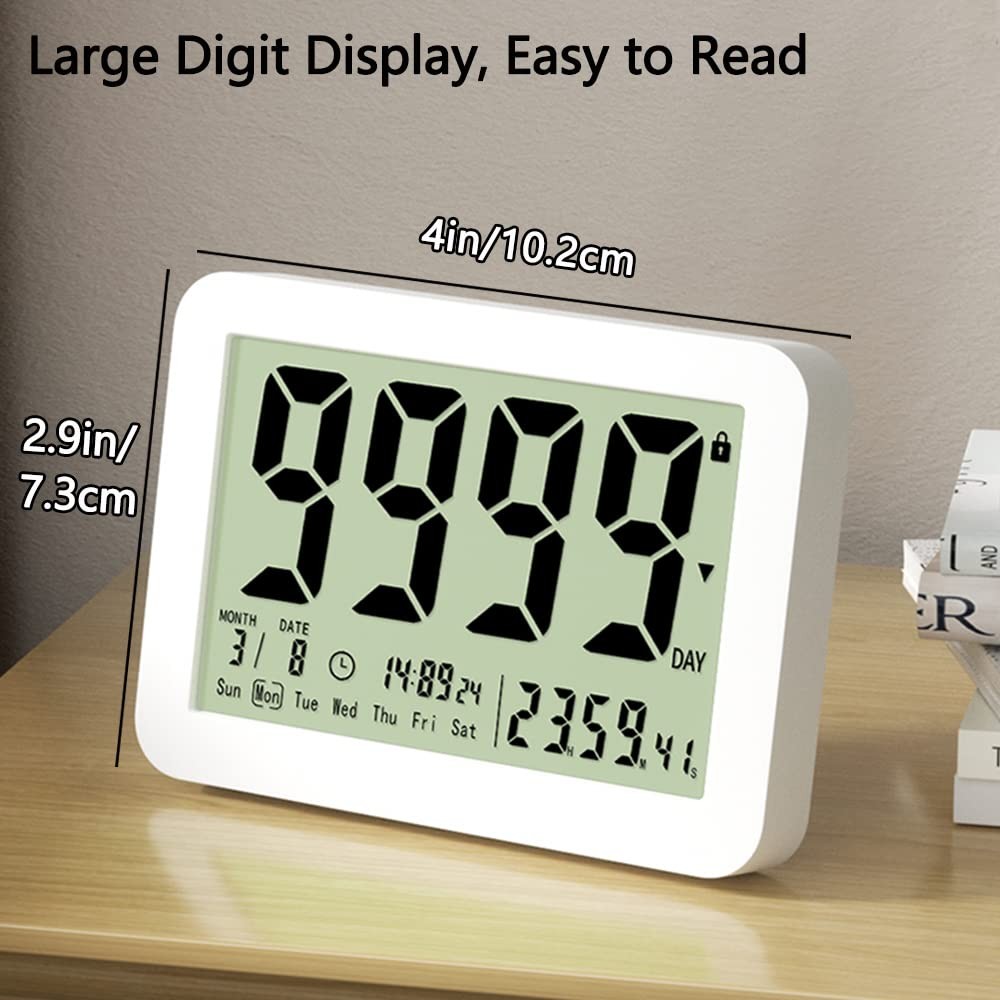 Digital Countdown Days Timer Clock- 9999 Days Count Down Timer with Stand Str...