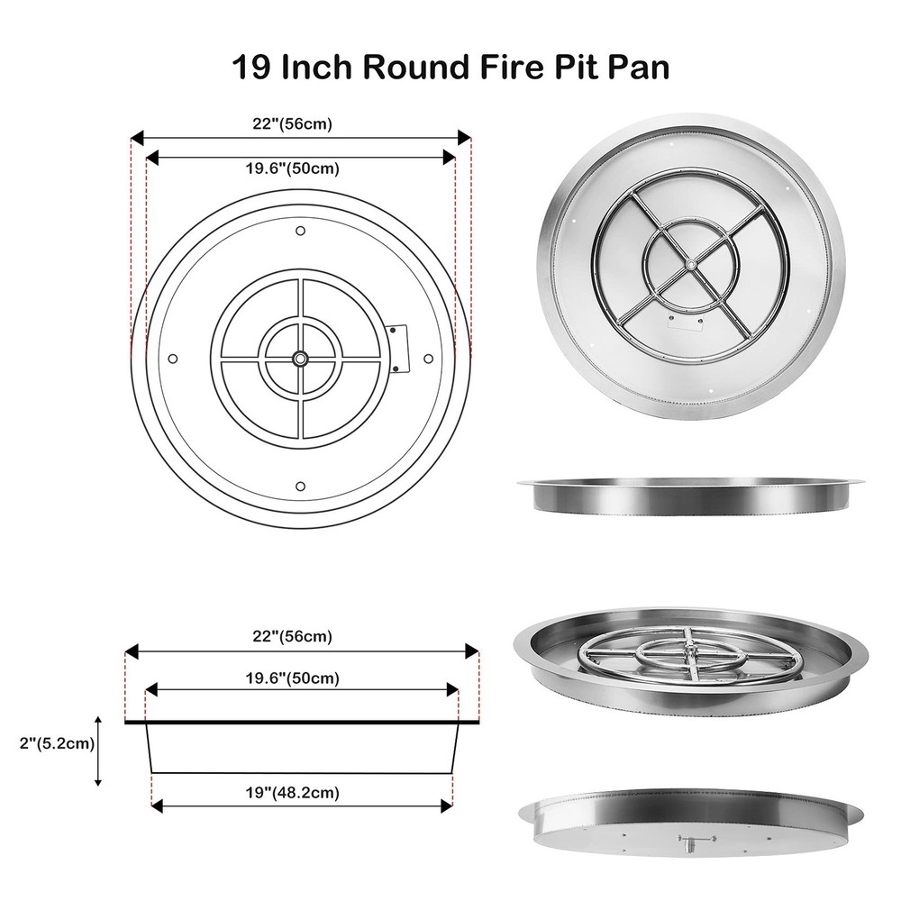 Stanbroil 19 Inch Drop-in Round Fire Pit Kit