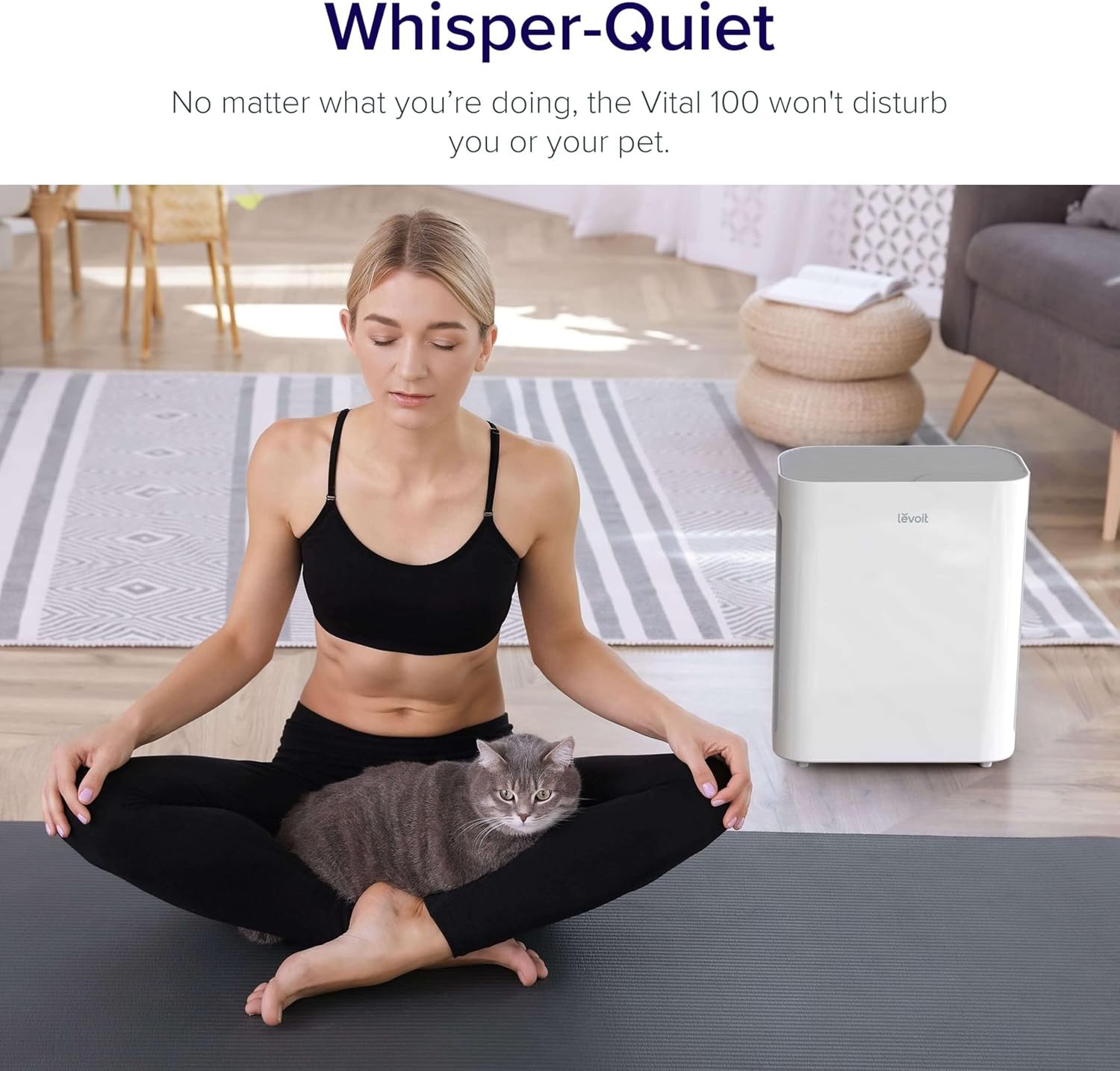 LEVOIT Air Purifier for Home,Quiet with Washable Pre-Filter Vital100-White