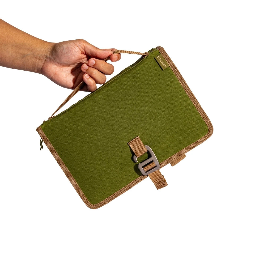 Lochby Field Journal Olive A5 Planner Cover | Water Resistant Waxed Canvas |