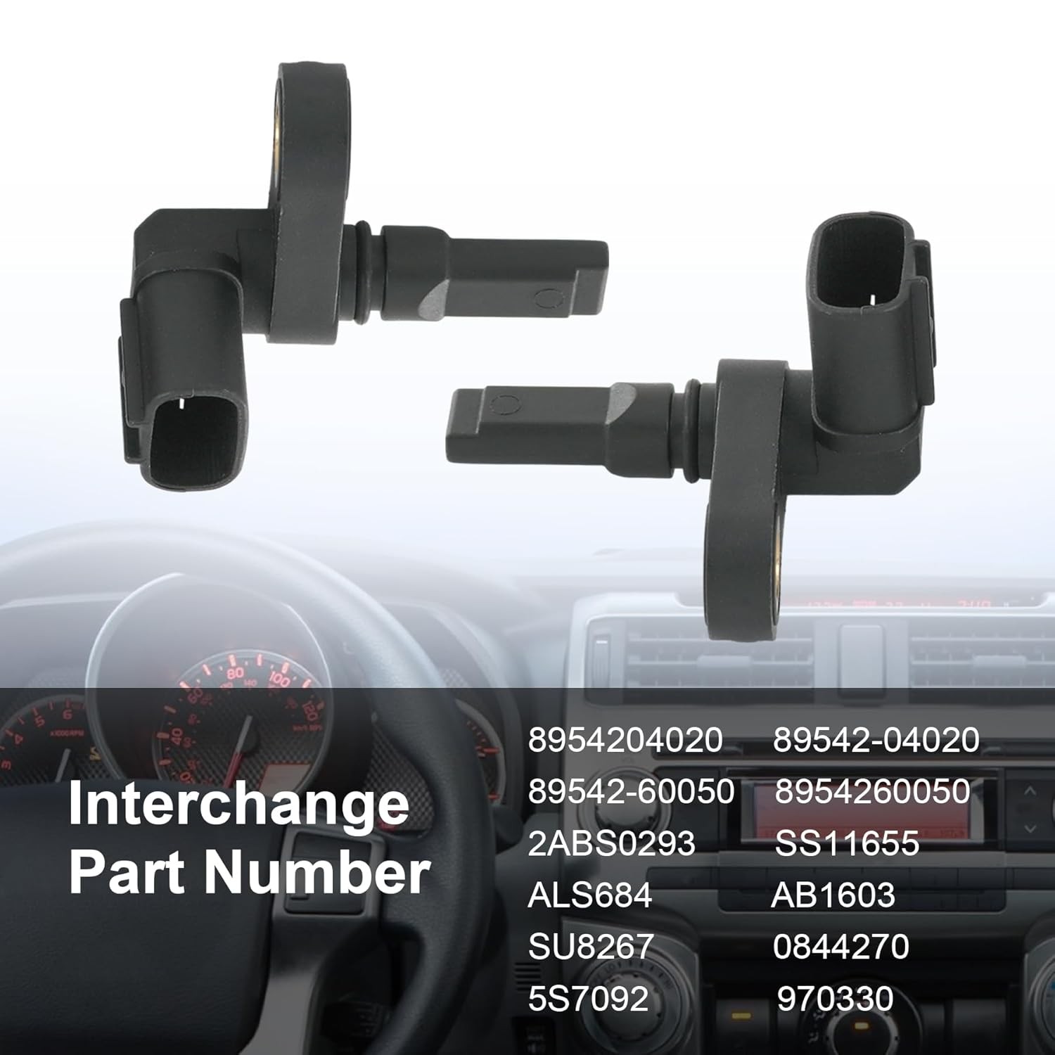 89542-04020 ABS Wheel Speed Sensor 2 pcs Replacement for Toyota Tacoma 05-20, fo