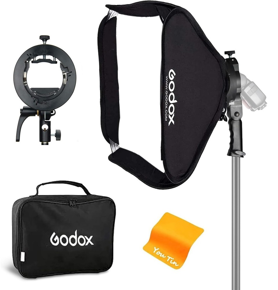 Godox Softbox 32"x32" with S2 S-Type Speedlite Bracket, Bowens Mount Soft Box...