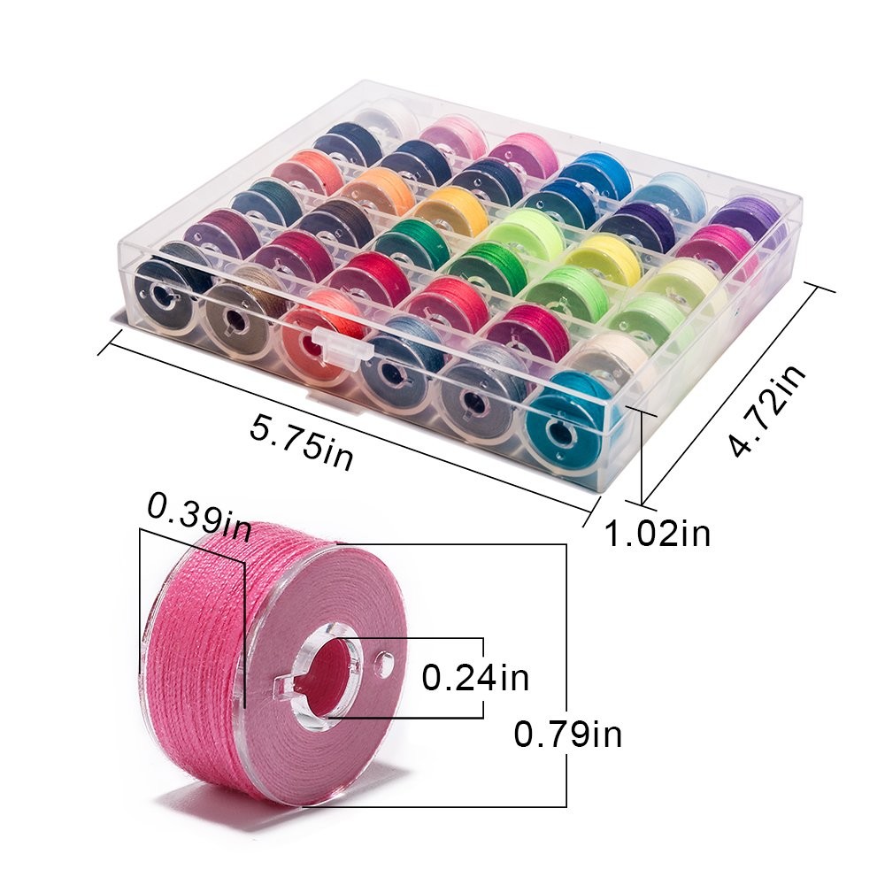 36Pcs Bobbins and Sewing Threads with Bobbin Case for Multiple Sewing Machine...