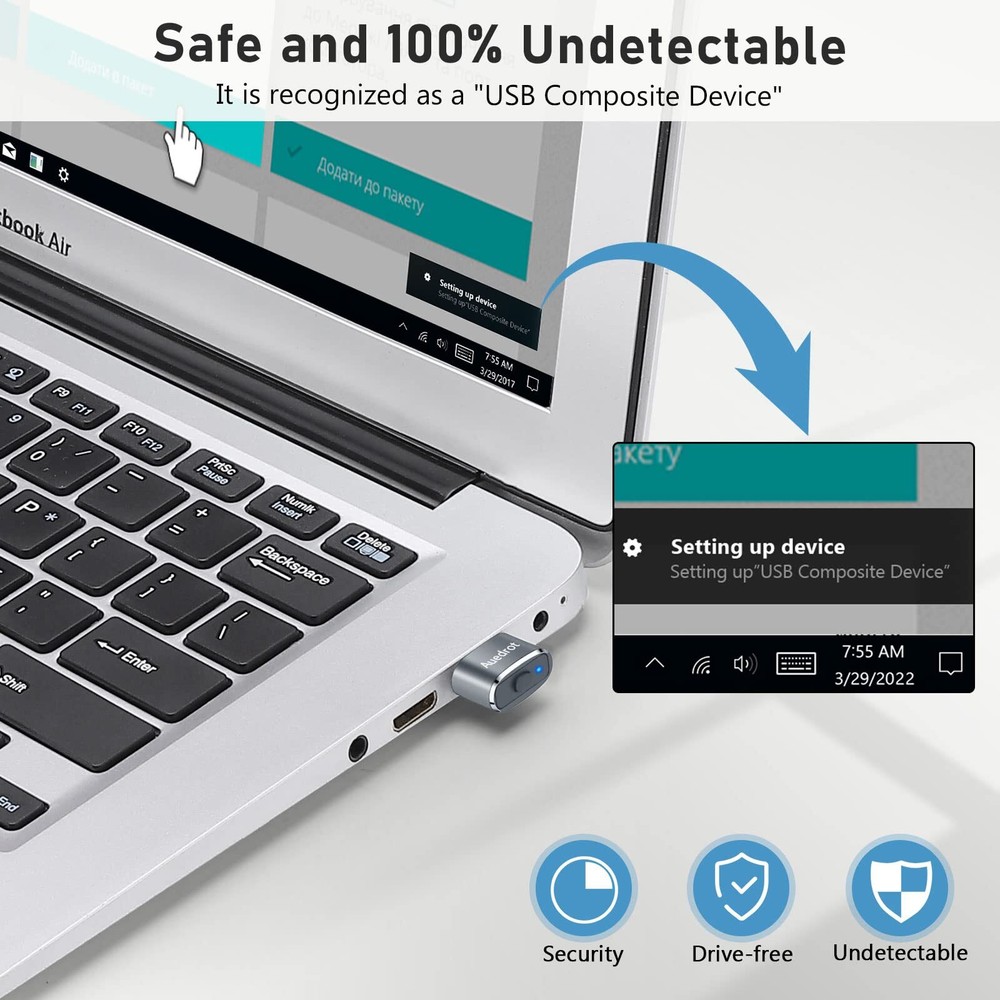 Mouse Jiggler Undetectable Mouse Jiggers USB Mouse Mover with Switch Button A...