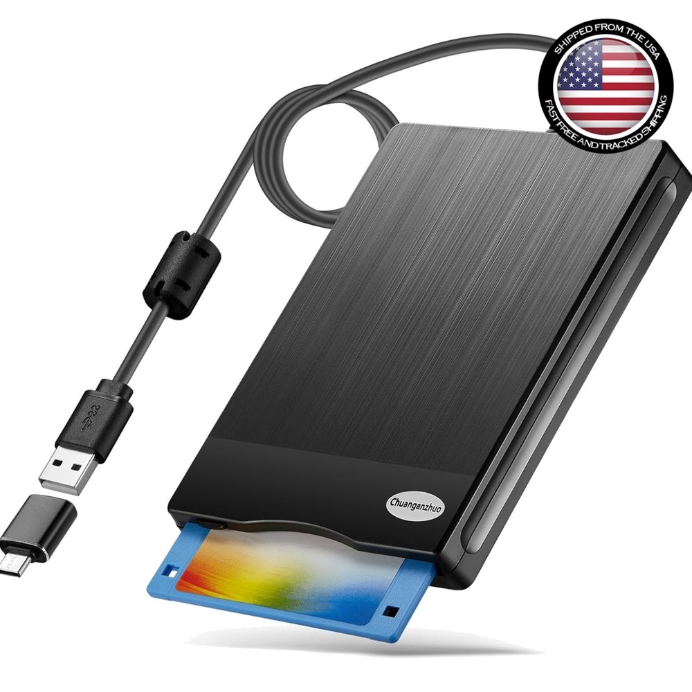 Brushed Texture 3.5 Inch Floppy Disk Drive - Easy Plug and Play Functionality