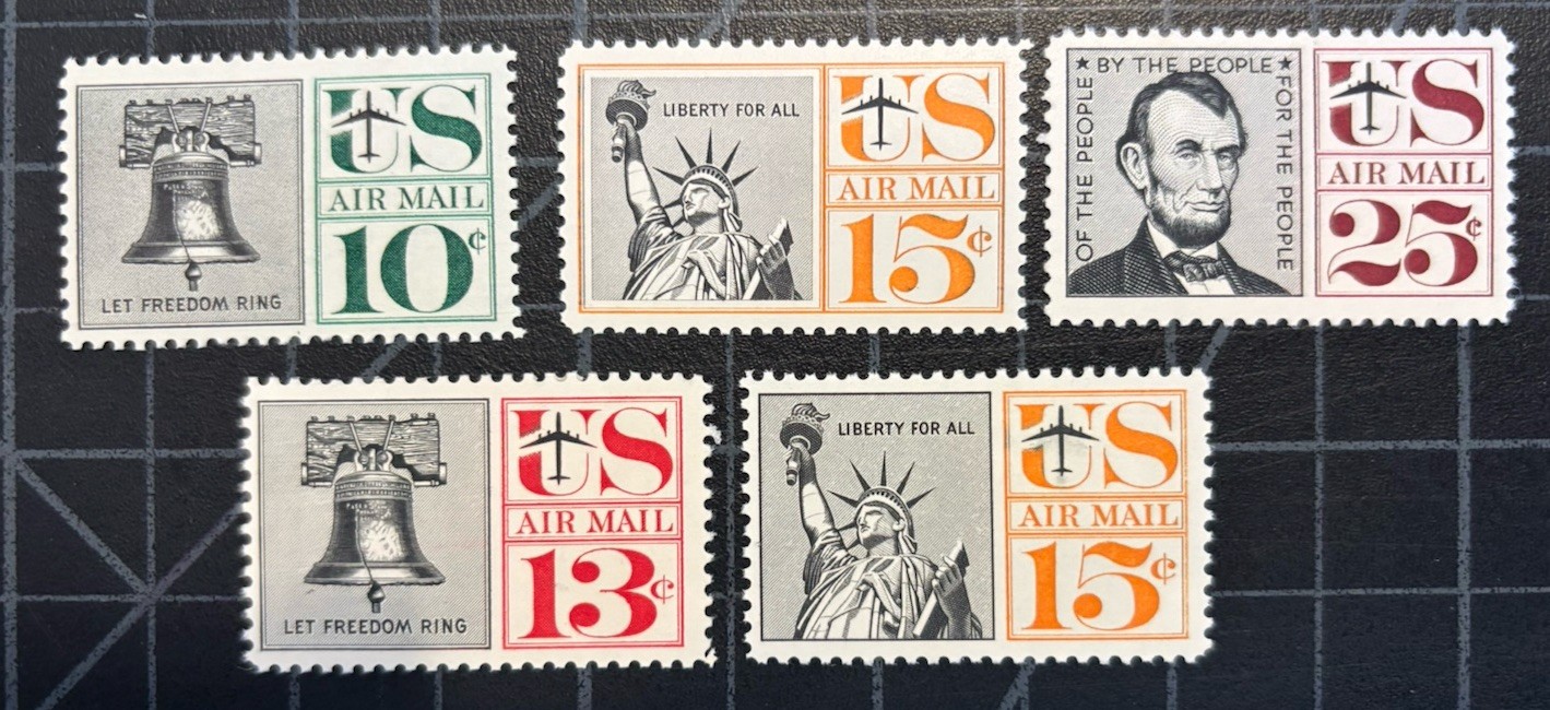 US Stamps - SC# C57 - C59 & C62 - C63 - MNH  - SCV = $2.55