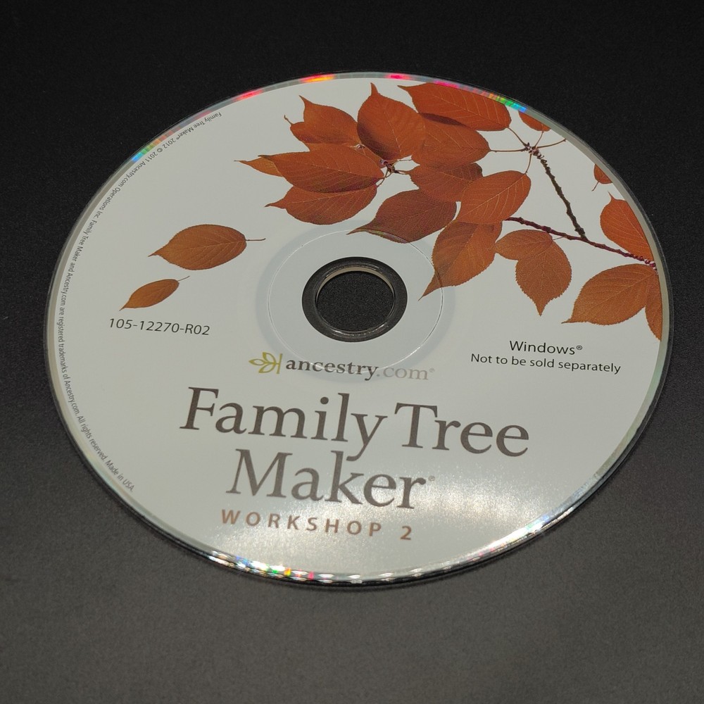 Family Tree Maker Workshop 2 Ancestry.com CD Disc Only Windows