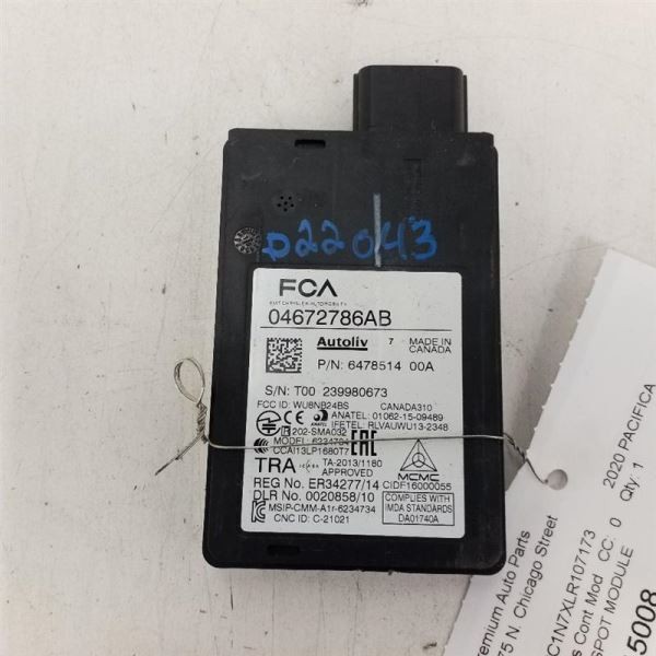 PACIFICA 2020 Chassis ECM 533859