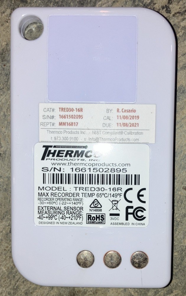Thermo Products TRED30-16R Temperature Recorder Data Logger TESTED