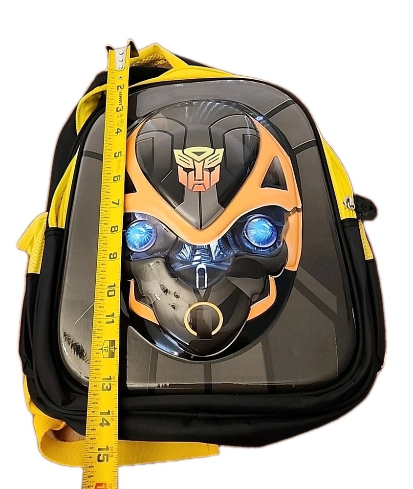 Transformers BumbleBee Backpack 15" 3D School Backpack Yellow Back Lightweight