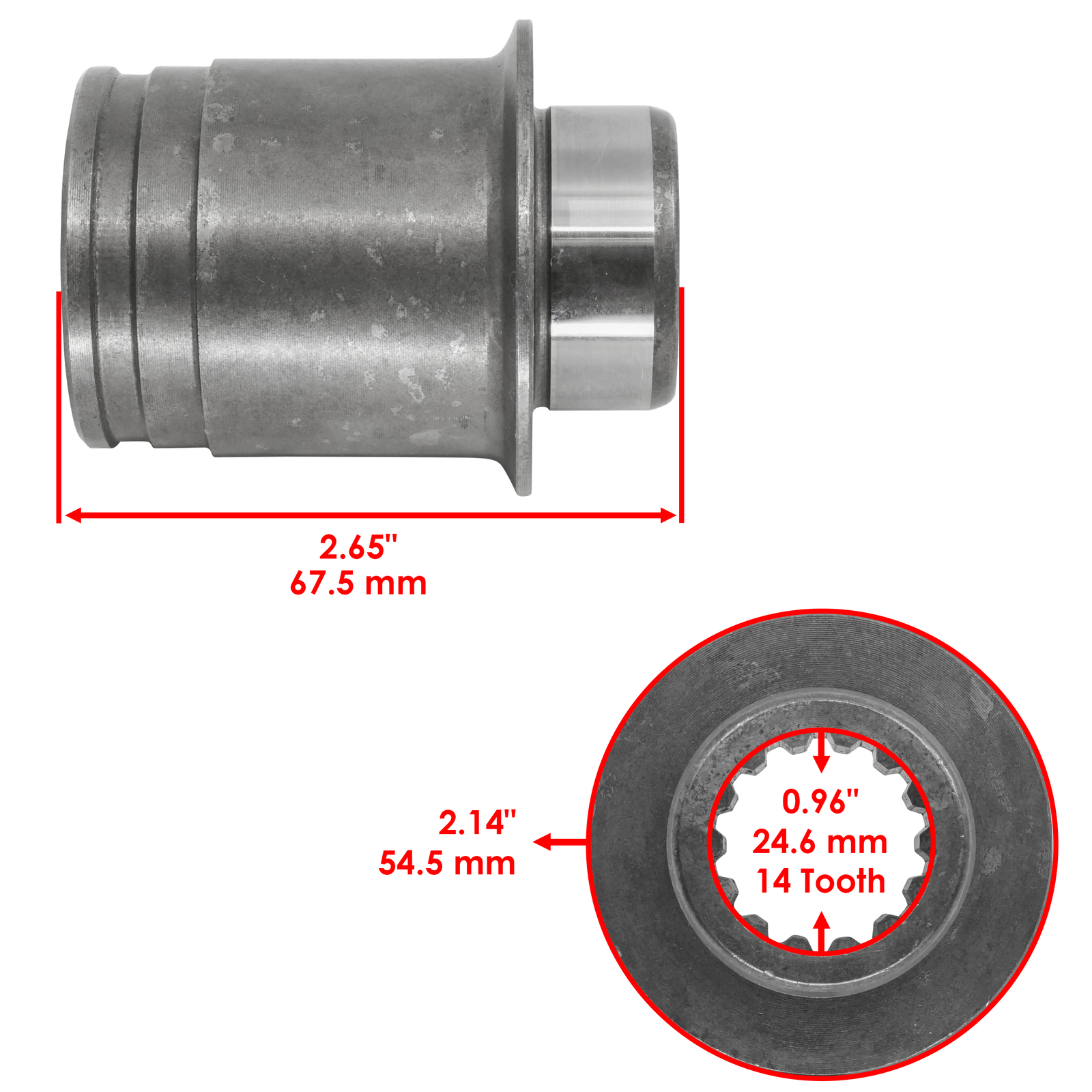 Caltric 3B4-46126-10-00 93102-35009-00 Differential Coupling w/Seal For Yamaha