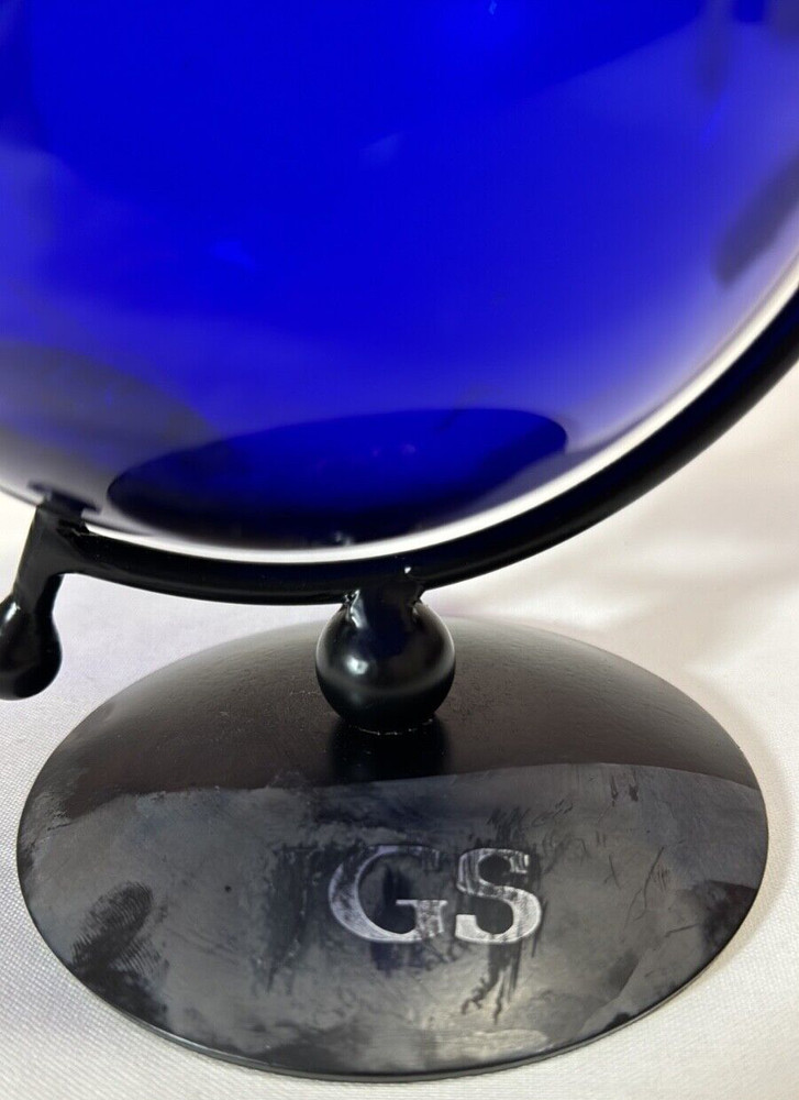 Vintage Cobalt Blue World Globe Map