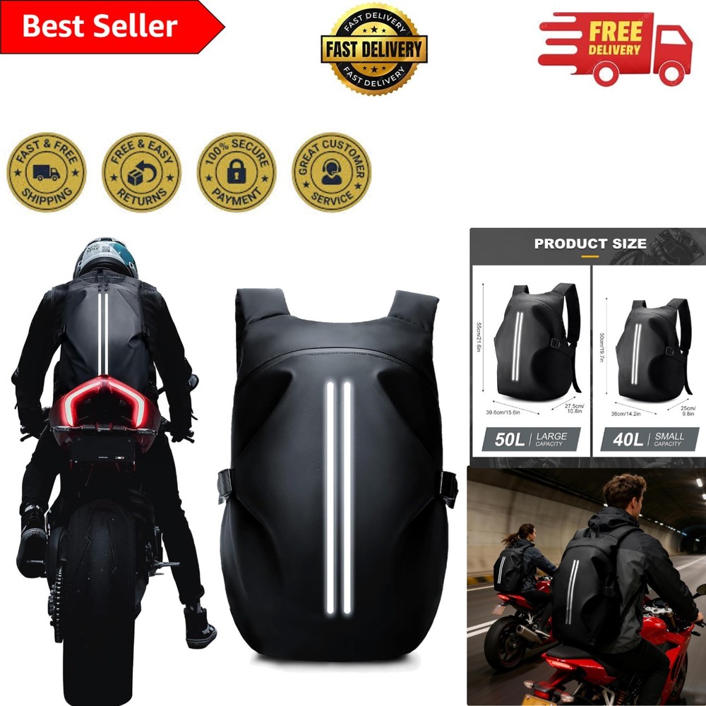 Spacious Waterproof Riding Bag - Versatile Backpack for Motorcycle Adventures