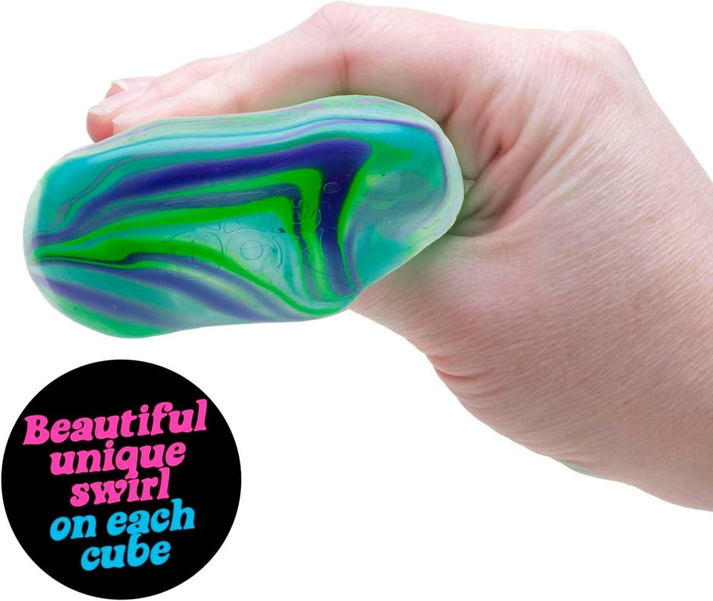 Schylling NeeDoh Nice Cube Swirl - Super Solid Squish Sensory Toy - 2 Pack