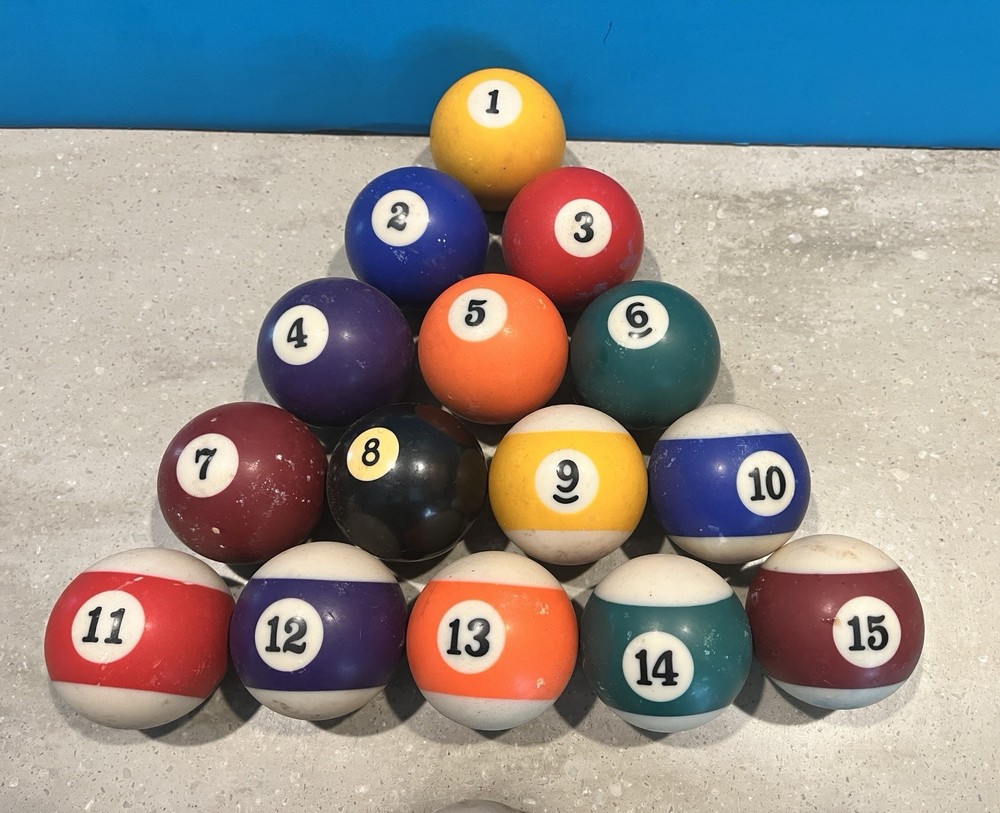 Pool ball set Include Cue Ball. used