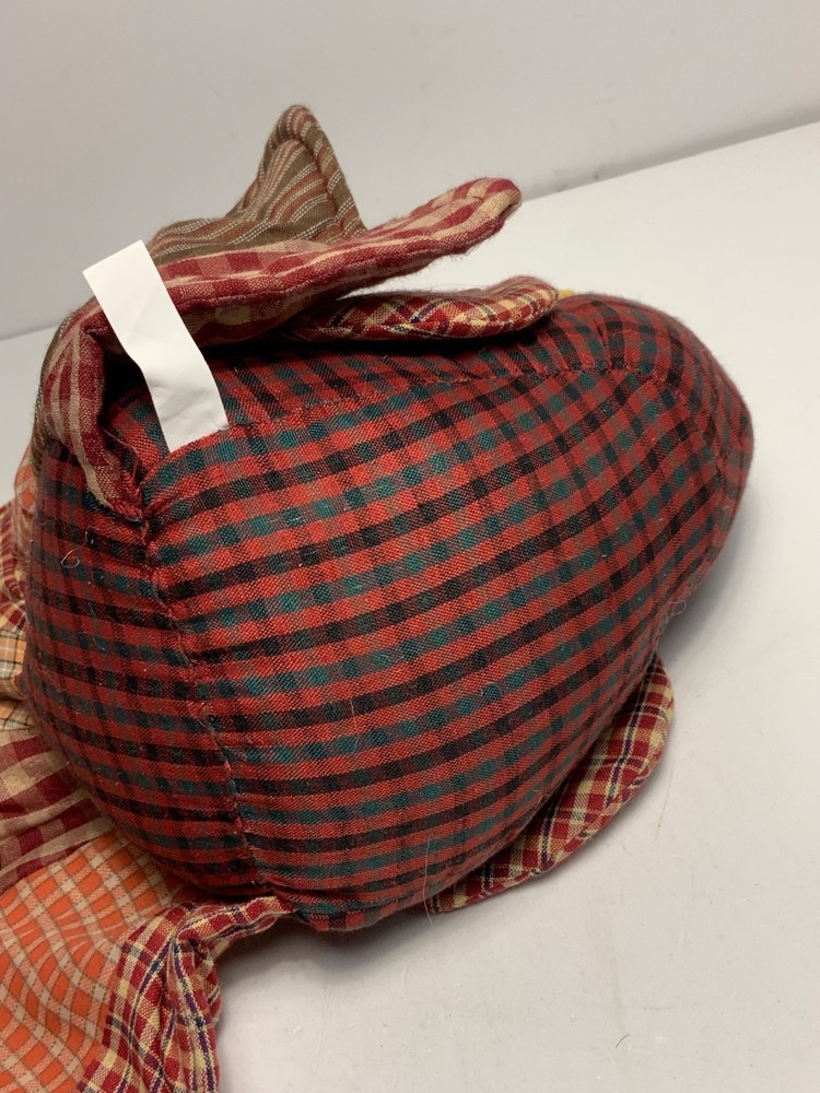Patchwork Stuffed Turkey Shelf Sitter/Centerpiece 13 in.