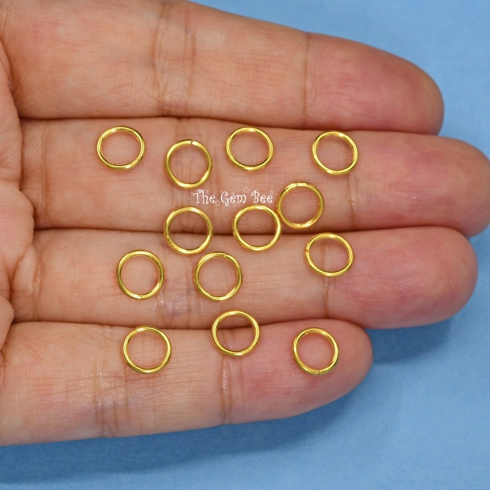 7MM 19 Gauge 14k Solid Yellow Gold Open Jump Ring Quantity: (1)