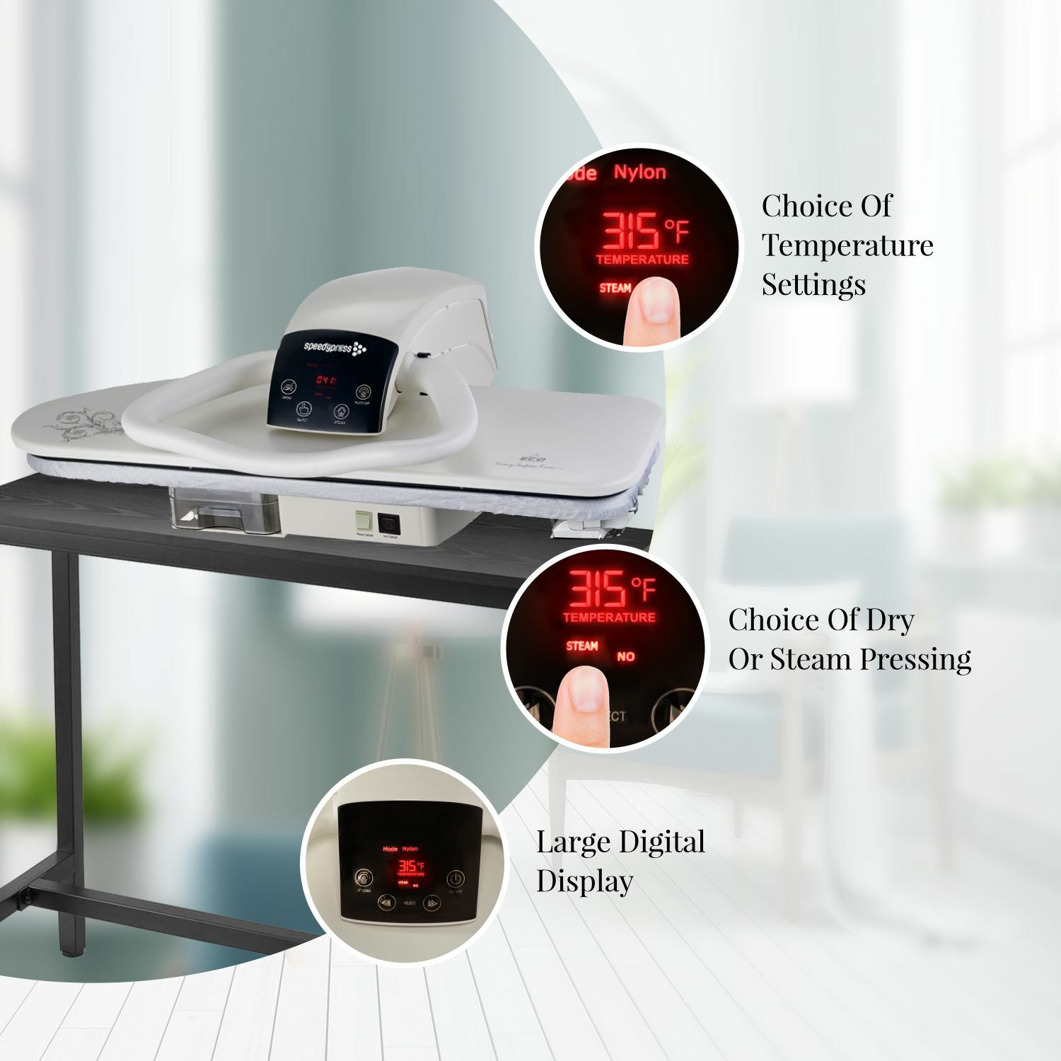 SpeedyPress Digital Steam Press 100HD | Premium Extra Large 40 Inch Iron Press