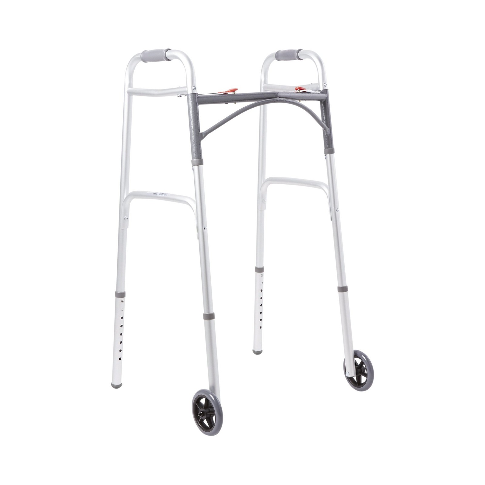 McKesson Aluminum 32 to 39" H Dual Release Folding Walker with Wheels up to 350