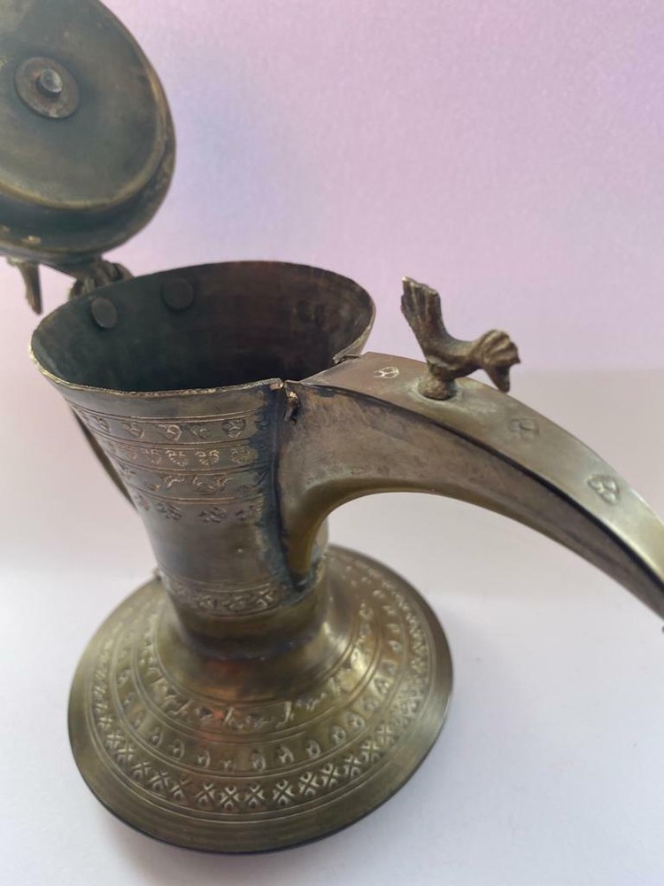 Islamic Dallah Antique Middle Eastern Arabic copper Bedouin Signed