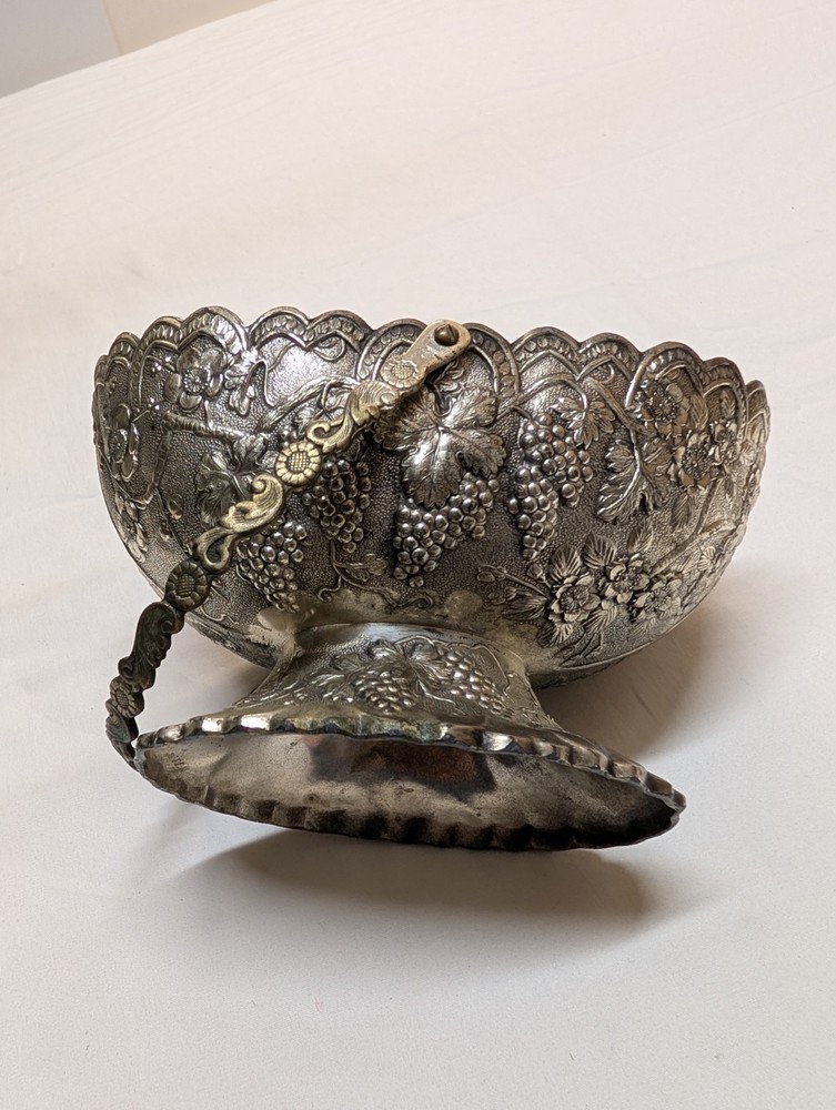 Vintage Daruma Silver Plated Basket/ Bowl/ Candy Dish, Made In Japan