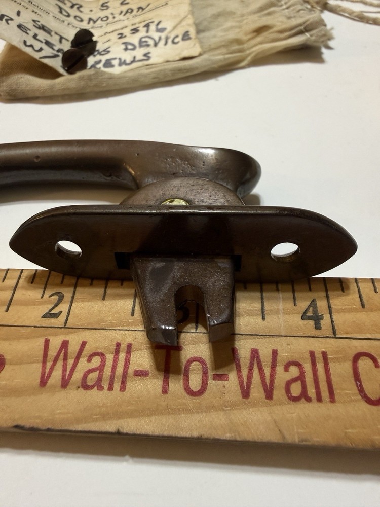 NOS SOLID BRASS DONOVAN SER S2 P2596 CAM HANDLE WINDOW LATCH RELEASING DEVICE