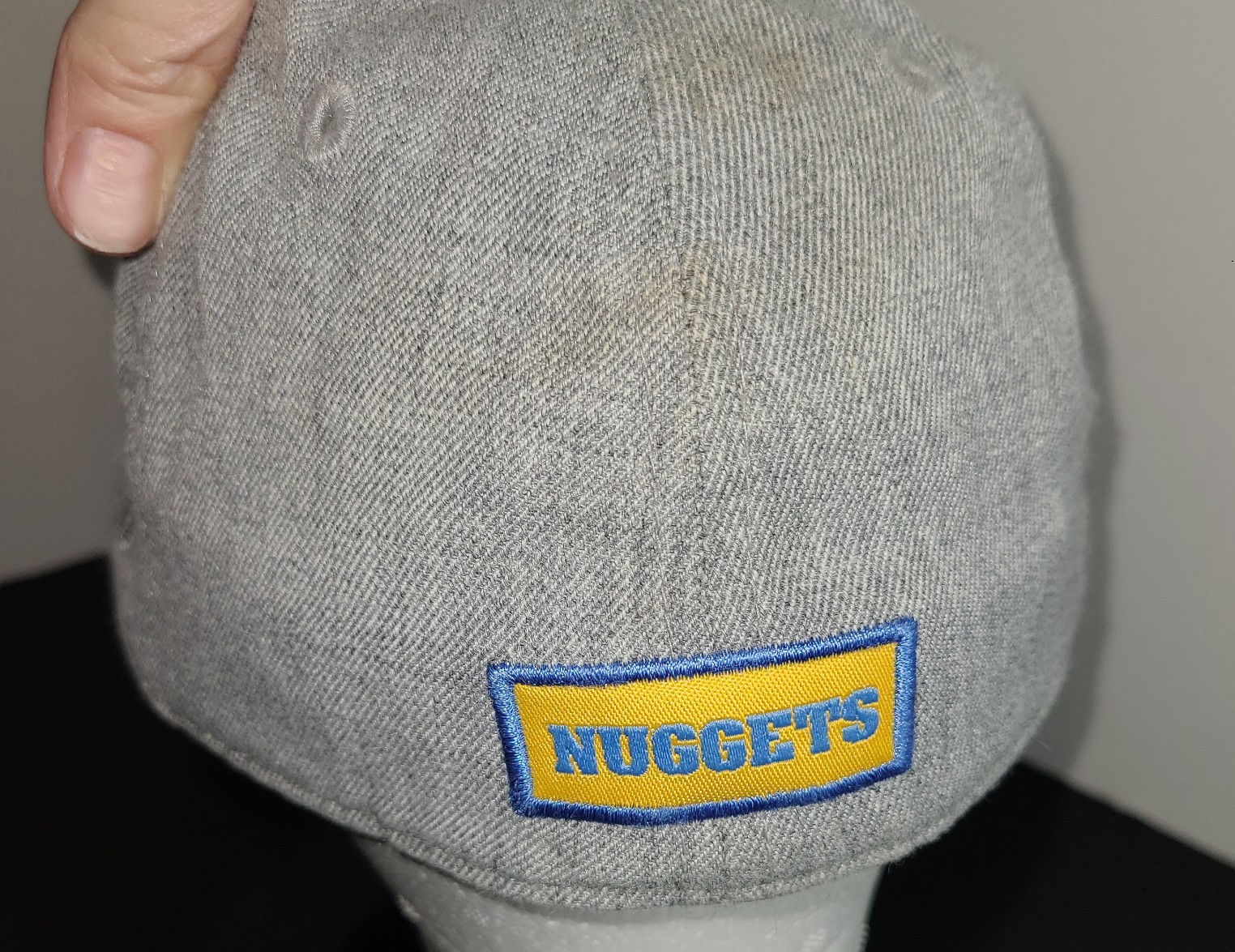Denver Nuggets NBA Vintage Logo Cap Hat Altitude Authentics Sz 7 Fitted Gray