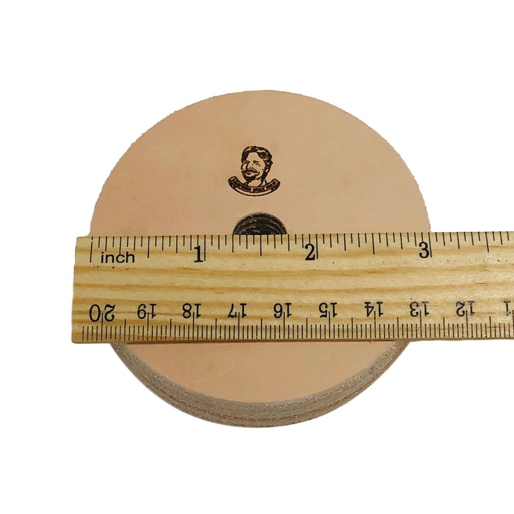 3" (3/4" Width) Leather Honing Wheel - Fits 1/2" Arbor - Buffing Compound Incl