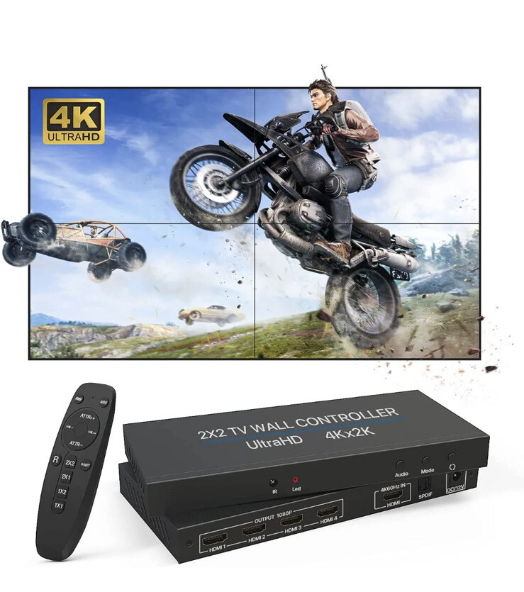 2X2 HD Multimedia Video Image Processor Screen Splicing 1080P Wall Controller
