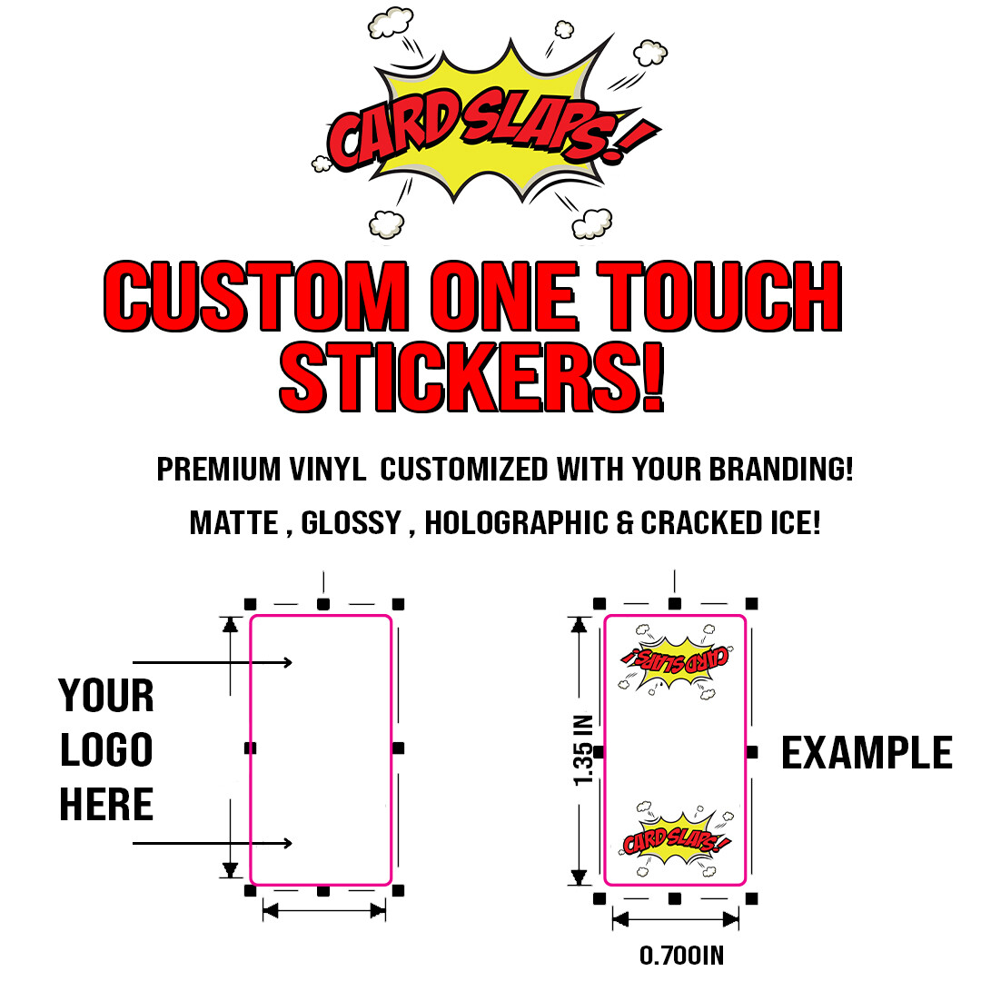 Custom One Touch Stickers - 100 Stickers (.7" x 1.5") - See Details