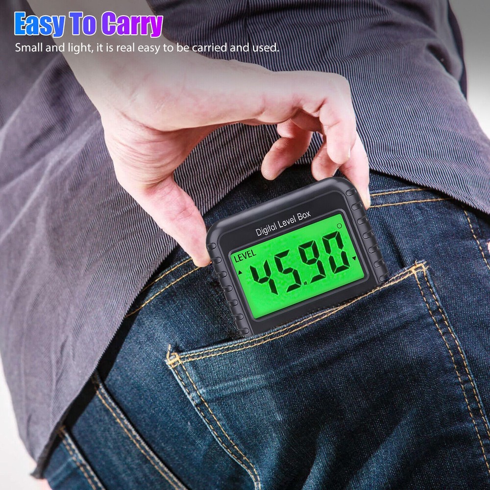 4*90° Magnetic Digital Level Box Angle Finder Protractor Inclinometer Accessory