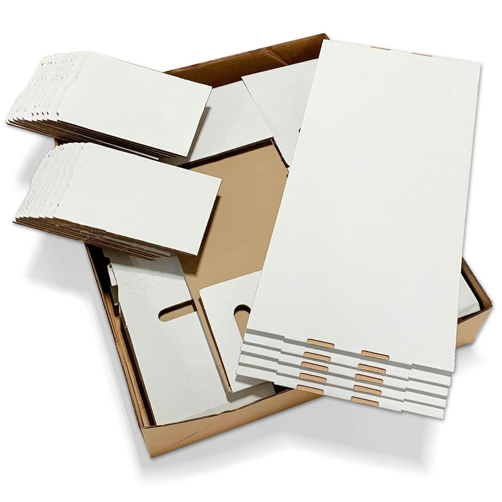 5 Long Comic Book Cardboard Storage Boxes Hold 250-300 Current /Silver + Divider