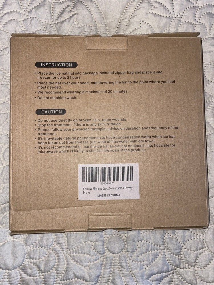 CHENOVE Migraine Ice Cap Headache Compression Cooling Ice hat Full Coverage