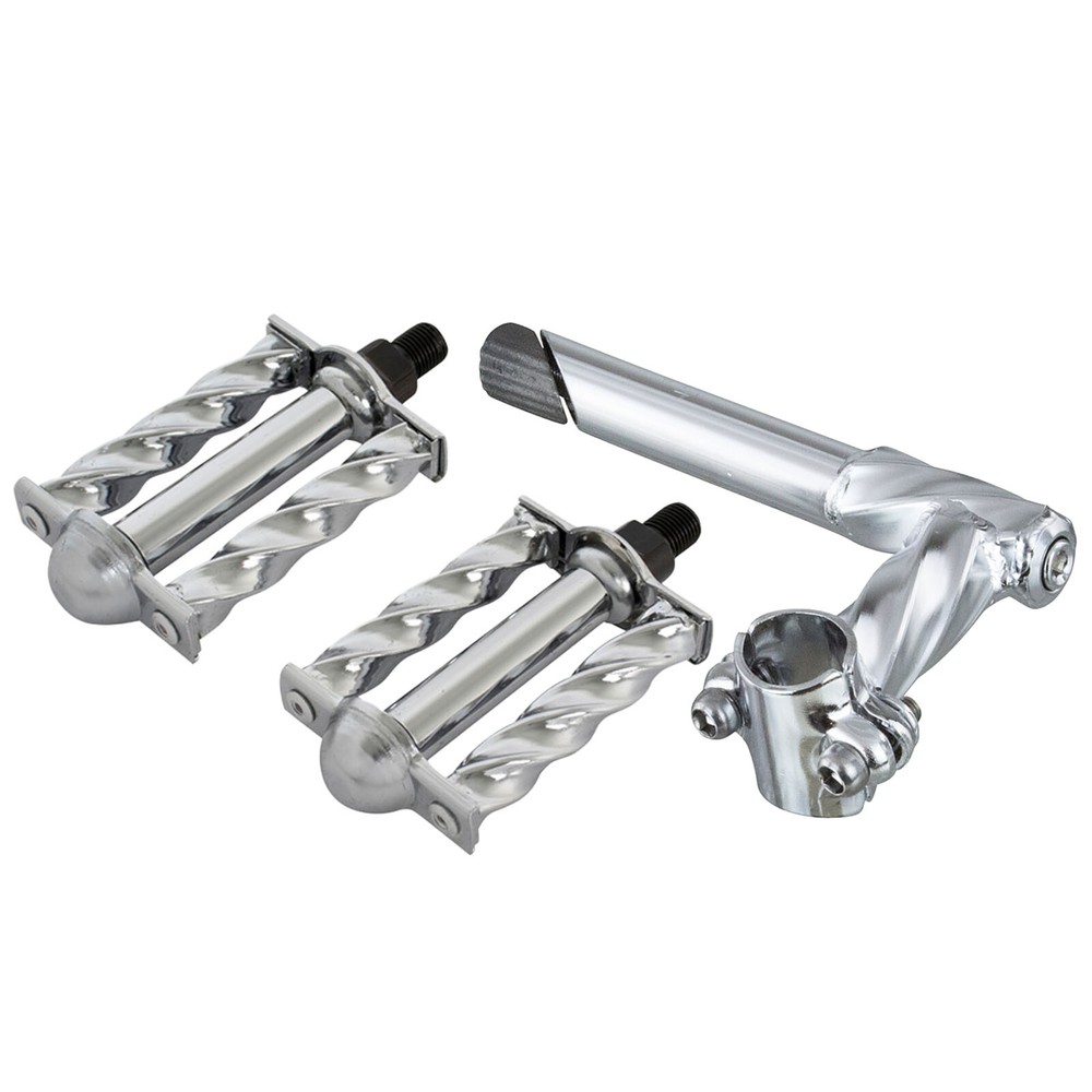 OG Twisted 21.1 Stem & Mini Square Twisted 1/2 Pedals Chrome