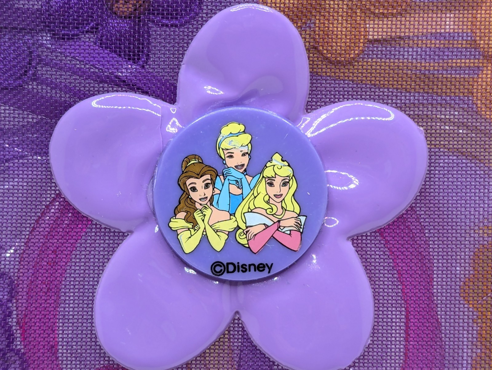 Vtg Disney Princesses The Disney Store Purple Mesh Bag Set Hair Accessories 2001