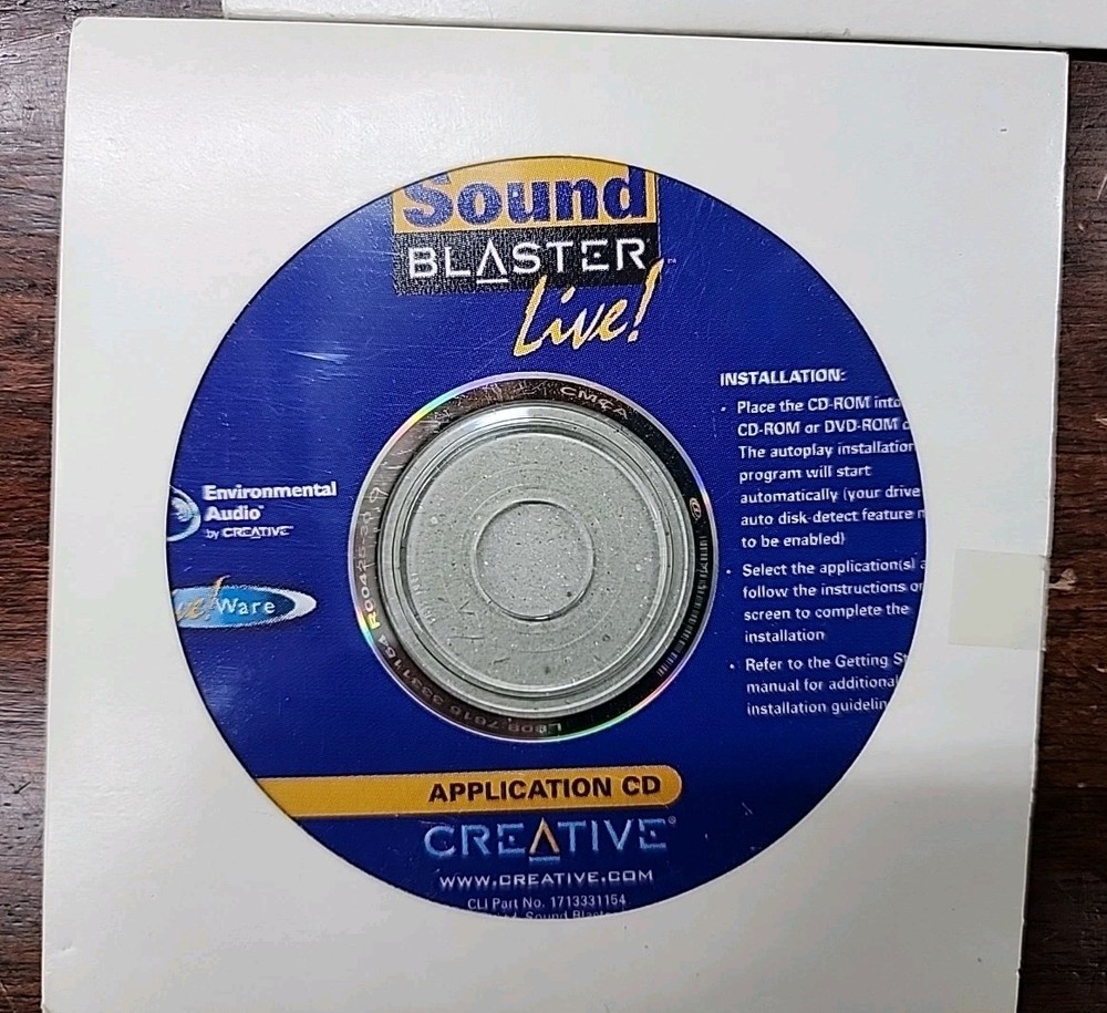 1999 Creative Sound Blaster Live Installation Software